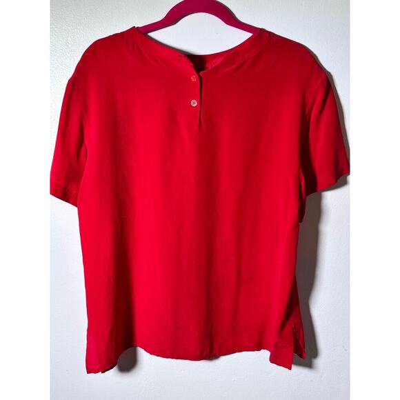 Vintage Jones New York Women's Red Thin Light Silk Blouse Top Size 14 - Picture 2 of 6